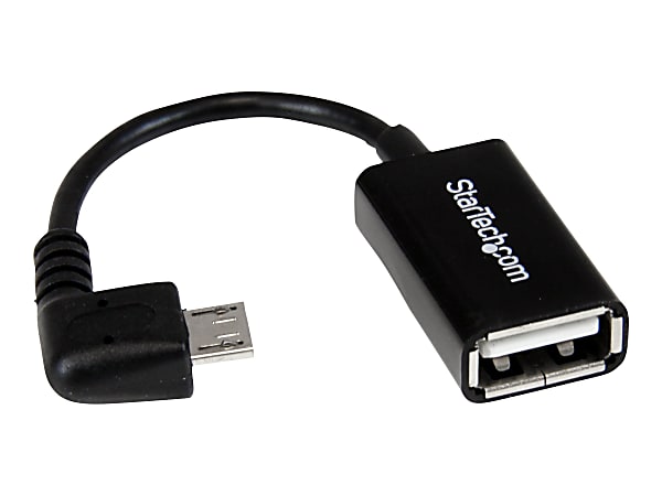 StarTech.com 5in Right Angle Micro USB to USB OTG Host Adapter M/F - Angled Micro USB Male to USB A Female O - UUSBOTGRA