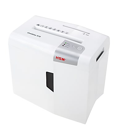 HSM shredstar S10 Strip Cut Shredder - Strip Cut - 10 Per Pass - for shredding CD, DVD, Paper - P-2 - 4.80 gal Wastebin Capacity - White