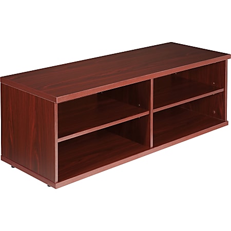 Lorell® Concordia Series Low Lateral Storage Cabinet, 4-Shelves, Mahogany