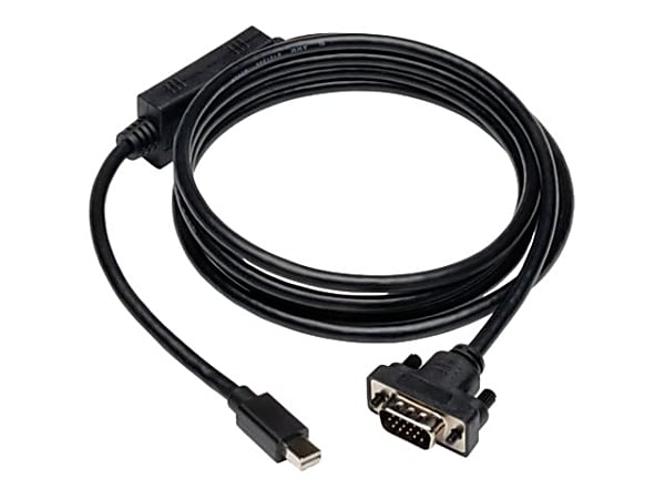 Tripp Lite 6ft Mini DisplayPort to VGA Adapter Converter Cable mDP to VGA  MM 6 Display cable Mini DisplayPort M to HD 15 VGA M 6 ft thumbscrews black  - Office Depot