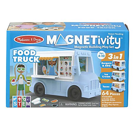 Melissa & Doug Children's Educational Toys, Magnetivity Food Truck Magnetic Building Play Set