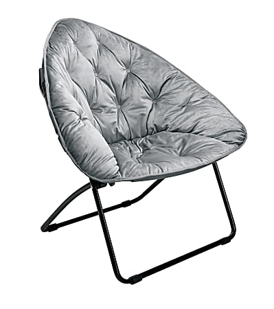 Brenton Studio® Velvet Plush Chair, Gray