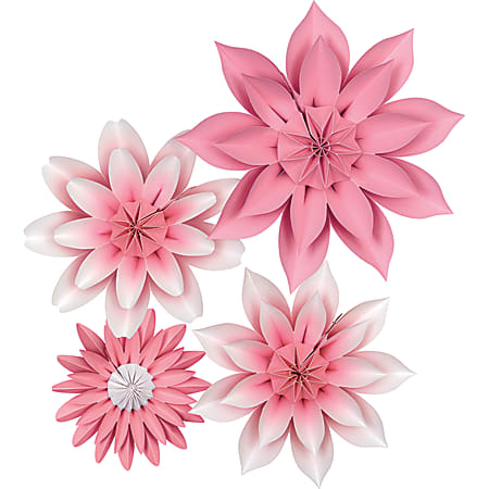 Teacher Created Resources Paper Flowers, Pink Blossoms, Pack Of 4 Paper Flowers