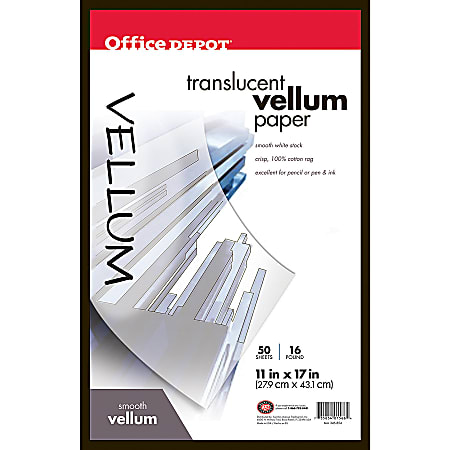 Office Depot Brand Premium Translucent Vellum Paper 8 12 x 11 30 LB. Pack  of 50 Sheets - Office Depot