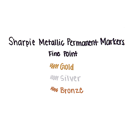 Sharpie Fine Metallic Permanent Marker Pen Gold 1849111 (3 Pack)