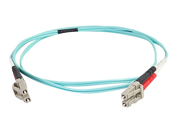 C2G 10m LC-LC 50/125 Duplex Multimode OM4 Fiber Cable, Aqua, 33ft, 01006