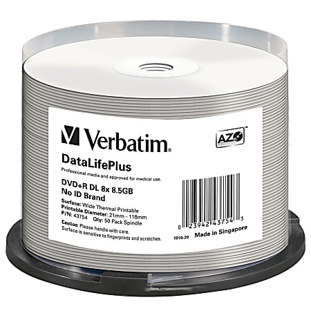 Verbatim DVD+R DL 8.5GB 8X DataLifePlus White Thermal