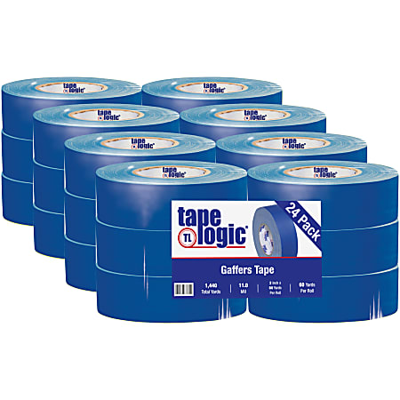 Tape Logic Gaffers Tape, 2" x 60 Yd., Blue, Case Of 24 Rolls