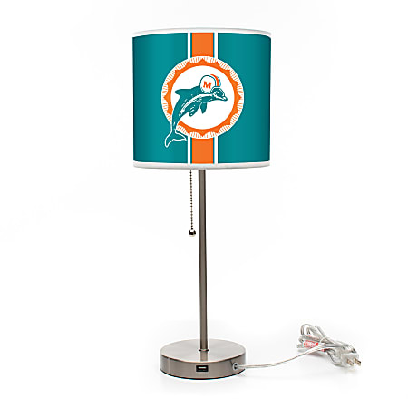 Imperial NFL Vintage Table Lamp, 19”H, Miami Dolphins