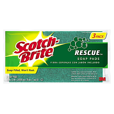 Scotch-Brite™ Delicate Duty Soap Pads, 2" x 3", Pack Of 6