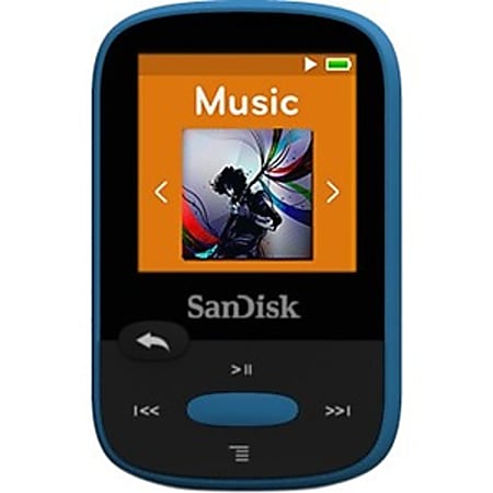 SanDisk Clip Sport SDMX24-008G 8 GB Flash MP3 Player - Blue - FM Tuner - 1.4" - microSDHC - MP3, AAC, Audible, FLAC, Ogg Vorbis, WAV, WMA - 25 Hour