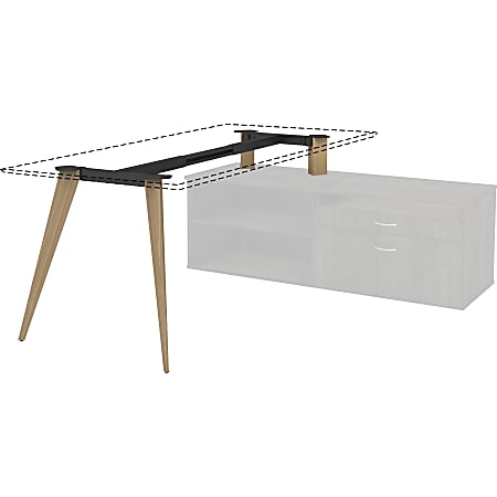 Lorell Relevance Wood Frame for 24" L-shape Desk - 72" x 24" - Material: Wood Frame, Metal Crossbar - Finish: Natural