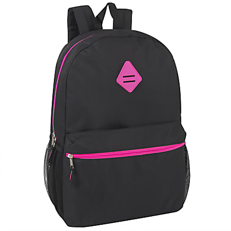 Trailmaker Solid Backpacks Assorted Colors Black Pink Lilac Green Pack Of 24 Backpacks Office Depot