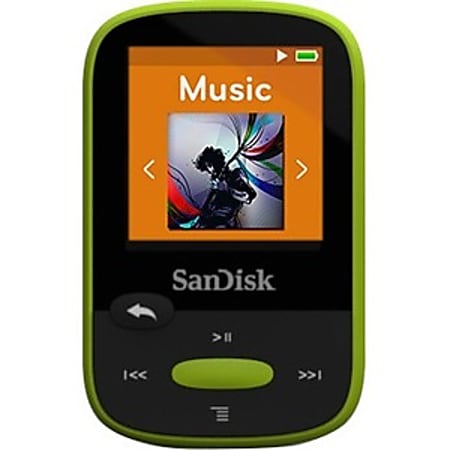 SanDisk Clip Sport SDMX24-008G 8 GB Flash MP3 Player - Lime - FM Tuner - 1.4" - microSDHC - MP3, AAC, Audible, FLAC, Ogg Vorbis, WAV, WMA - 25 Hour
