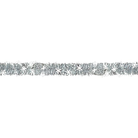 Amscan Christmas Tinsel Snowflake Boa Garlands, 9', Silver, Pack Of 2 Garlands