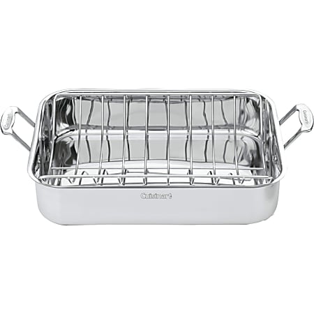 Cuisinart 16" Roasting Pan with Rack - Roaster Pan, Roasting Rack - Stainless Steel - Dishwasher Safe - Oven Safe