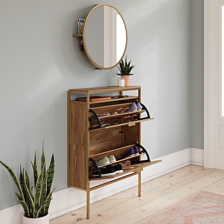 Sauder International Lux 31 W Wall Mount Entryway Shoe Cabinet