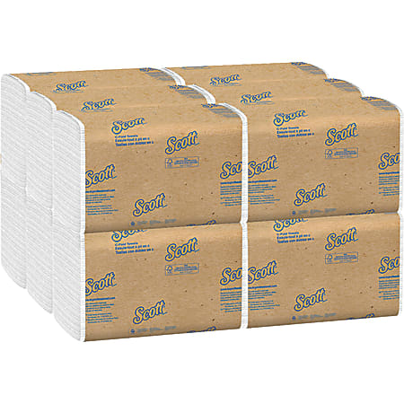 Scott® C-Fold 1-Ply Paper Towels, 200 Sheets Per Pack, Case Of 12 Packs