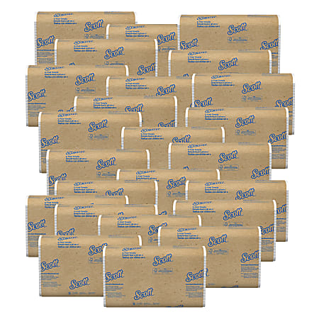 Scott® C-Fold 1-Ply Paper Towels, 60% Recycled, 200 Sheets Per Pack, Case Of 12 Packs