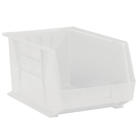 Partners Brand Plastic Stack & Hang Bin Boxes, Small Size, 5 3/8" x 4 1/8" x 3", Clear, Pack Of 24