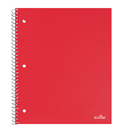Office Depot® Brand Stellar Poly Notebook, 8-1/2" x 11", 1 Subject, College Ruled, 100 Sheet, Red