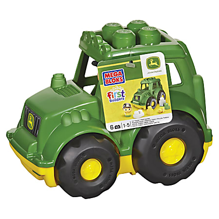 Mega Bloks First Builders John Deere Tractor Set - 3+ Age - 1 Each - Green