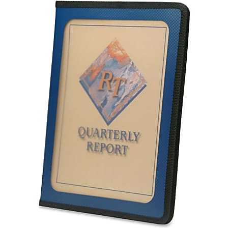 Smead Poly View Front Pad Folios - Letter - 8 1/2" x 11" Sheet Size - Inside Front Pocket(s) - Polypropylene - Blue - 1 Each