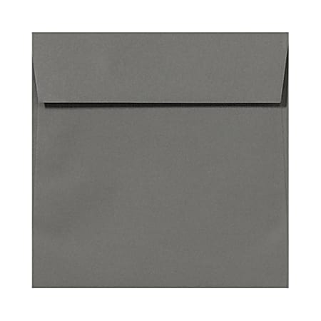 LUX Square Envelopes, 5 1/2" x 5 1/2", Peel & Press Closure, Smoke Gray, Pack Of 50