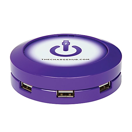 ChargeHub X7 7-Port USB Charger, Round, Purple, CRGRD-X7-006