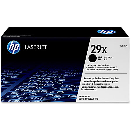 HP 29X Black High Yield Toner Cartridge, C4129X
