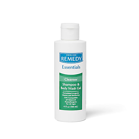 Medline Remedy Essentials Shampoo And Body Wash Gel, 4 Oz, Pack Of 60
