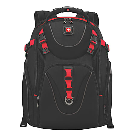 Wenger® Maxxum Laptop Backpack, Black/Red