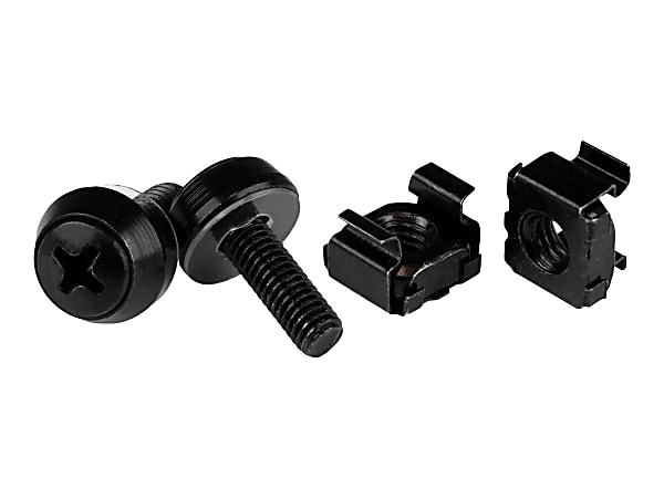 StarTech.com M5 x 12mm - Screws and Cage Nuts - 100 Pack, Black - M5 Mounting Screws & Cage Nuts for Server Rack & Cabinet