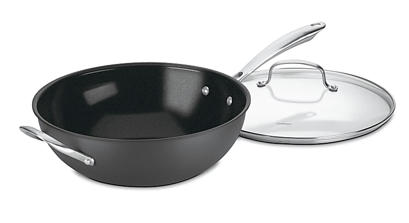 Cuisinart GG26-30H GreenGourmet Hard Anodized Stir-Fry Pan, 12", Black, Total Qty 1