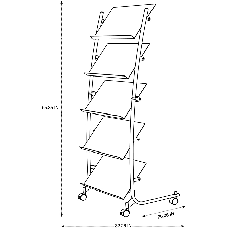 Alba Large Mobile Literature Display - 350 x Sheet - 5 Compartment(s) - Compartment Size 12.99