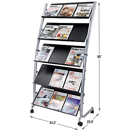 Alba Large Mobile Literature Display - 350 x Sheet - 5 Compartment(s) - Compartment Size 12.99