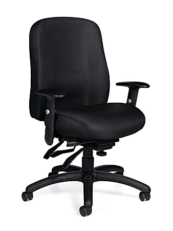 Offices To Go™ Mid-Back Chair, Multifunction, 2"H x 24 1/2"W x 26"D, Black