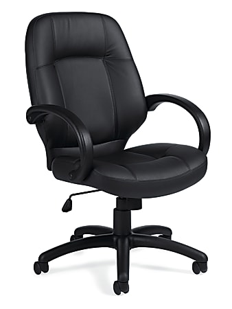 Offices To Go™ Luxehide Bonded Leather High-Back Chair, Black, OTG2788B