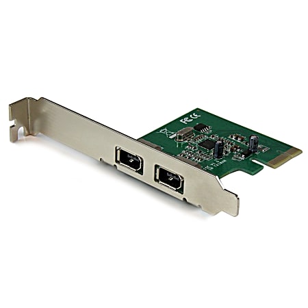 StarTech.com 2 Port 1394a PCI Express FireWire Card - PCIe FireWire Adapter - PCI Express x1 - Plug-in Card - 2 Firewire Port(s) - 2 Firewire 400 Port(s) - PC - TAA Compliant
