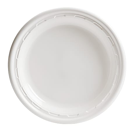 Dart Heavyweight Plastic Plates, 10" Diameter, White, Bag Of 125