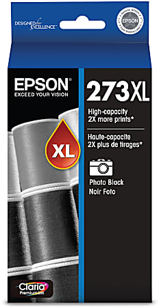 Epson® 273XL Claria® Premium Photo Black High-Yield Ink Cartridge, T273XL120-S