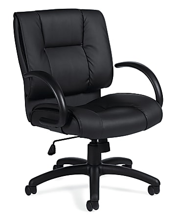 Offices To Go™ Luxehide Bonded Leather Mid-Back Chair,