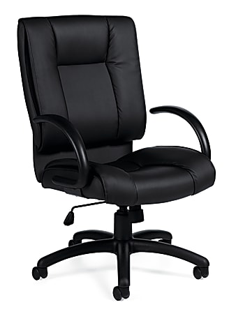 Offices To Go™ Luxehide Bonded Leather High-Back Chair, Black, OTG2700B