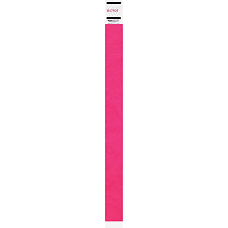 Advantus Neon Tyvek Wristbands - 500 / Pack - Neon Pink - Tyvek