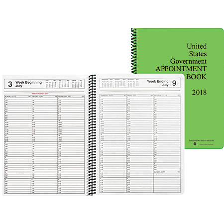 UNICOR Weekly Appointment Book, 9" x 11", Assorted Colors, January To December 2018