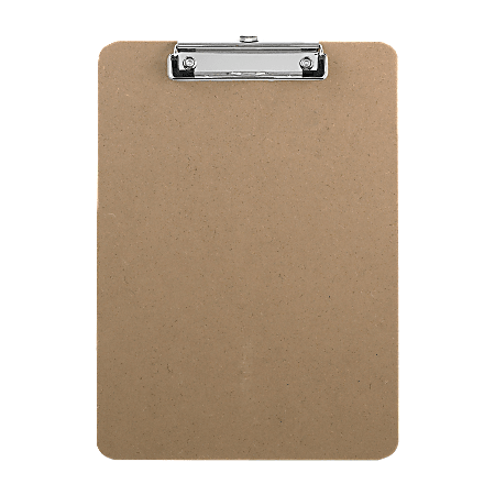 Sparco Hardboard Clipboard, 8 1/2" x 12", Brown