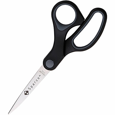 Sparco Rubber Handle Scissors 7 Pointed BlackGray - Office Depot