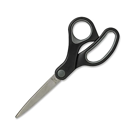 Sparco Rubber Handle Scissors, 7", Pointed, Black/Gray