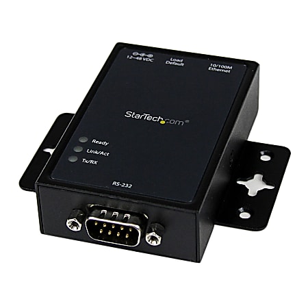 StarTech.com 1 Port RS232 Serial to IP Ethernet Converter / Device Server - Aluminum - 460Kbps / Wall or DIN-Rail mountable