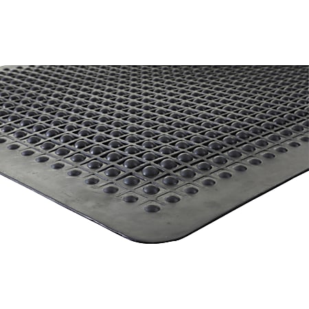 Genuine Joe Flex Step 50% Recycled Anti-Fatigue Mat, 3' x 5', Black